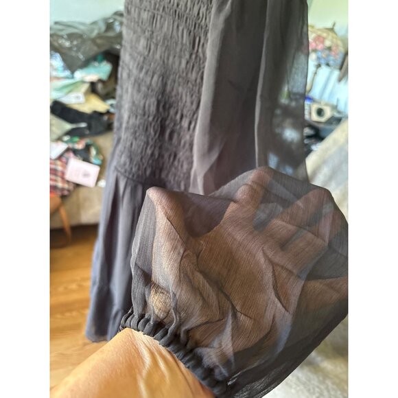 Old Navy Boho-Midi Dress XXL Smocked Bodice & Eyelet Hem Flowy Fairy Whimsigoth - Picture 7 of 13